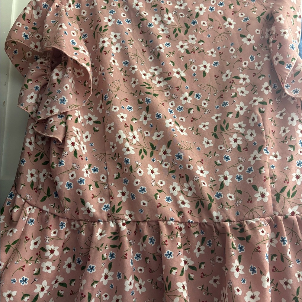 Floral Pink Ruffle Blouse - Picture 7 of 9